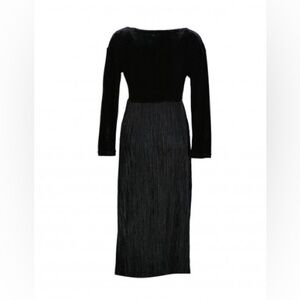 Vintage 90s Christy Allen High Waist Combined Print Black Dark Gray Maxi Dress